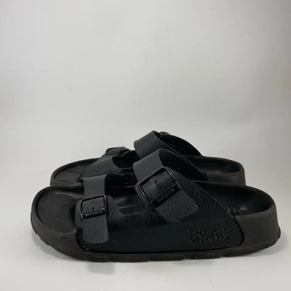 Birkis Birkenstock Womens Size 40, US Size 9-9.5 EVA Black Dual Strap Slides